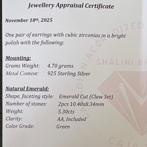 Natural Emerald Drop Earrings - Picture 13 of 13